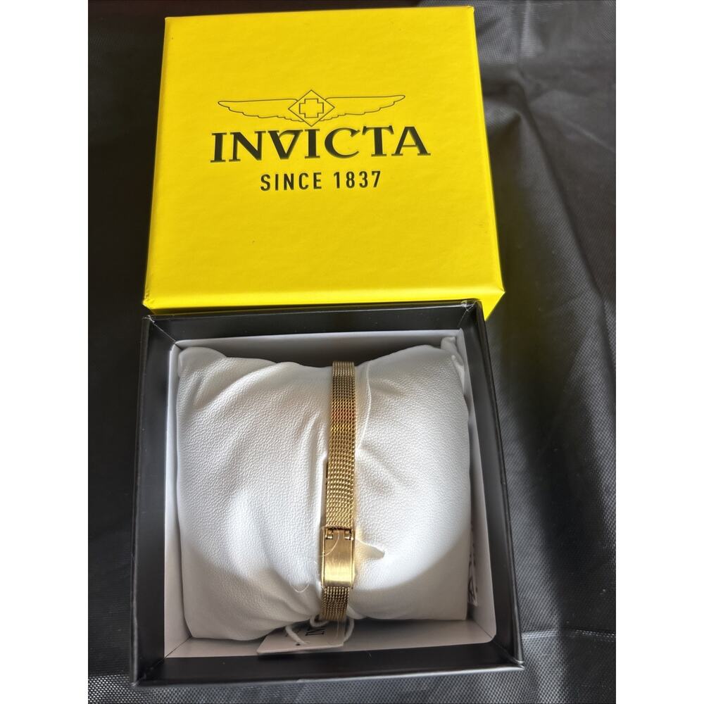 Invicta Angel Lady 26mm Gold Tone Case White Metal Dial Gold Tone Band 70293 - Picture 3 of 3